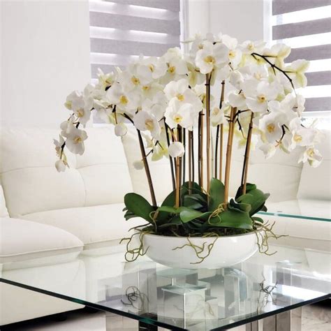 Orchids Centerpiece In Pot In 2020 Orchid Centerpieces Orchid Flower Arrangements Artificial