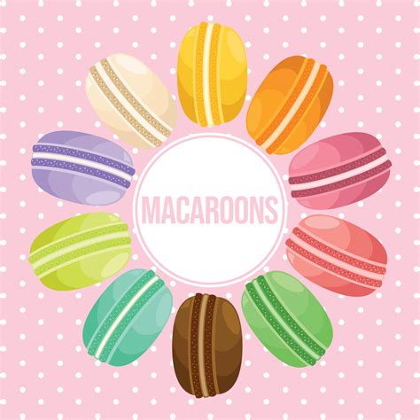Postre Macarons Franceses O Macaron Patrón De Vector Transparente Para