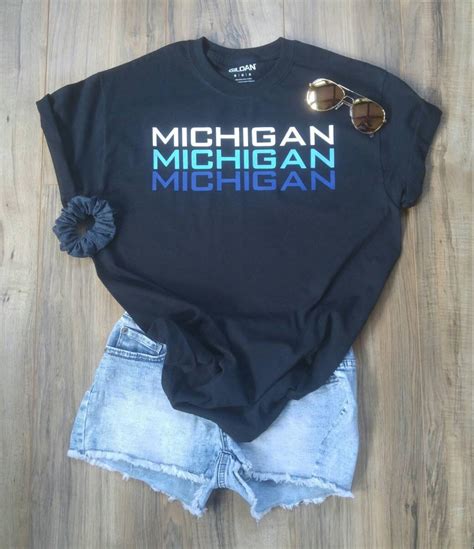Michigan T Shirt Michigan Graphic Tee State Of Michigan T Etsy