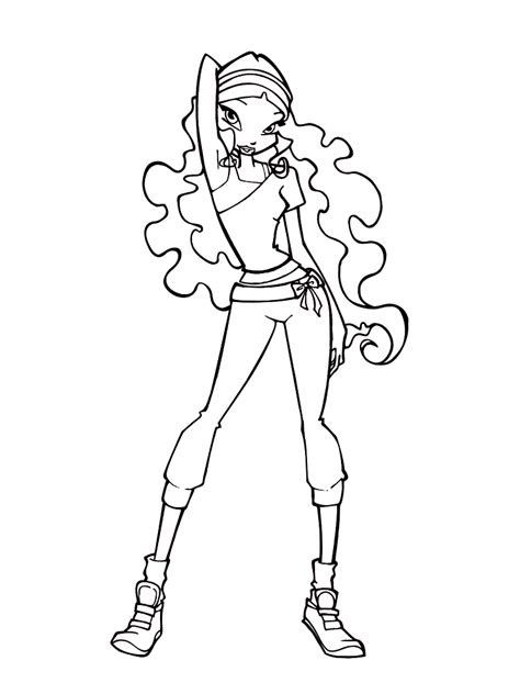 Download Winx Layla coloring pages download and print for free, Sirenix Layla pictures