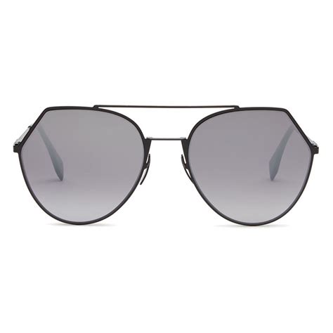Fendi Eyeline Black Rounded Sunglasses Sunglasses Fendi Eyewear Avvenice