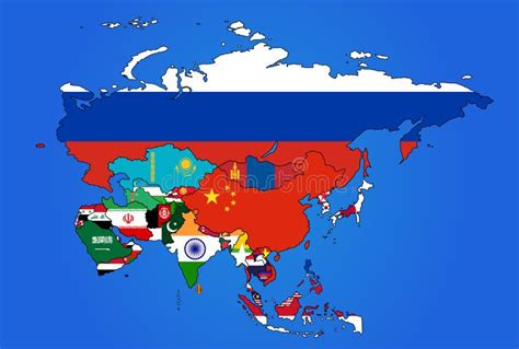 Asia Map Jointed With Country Flags All Asian Countries Flags Stock Images And Photos Finder