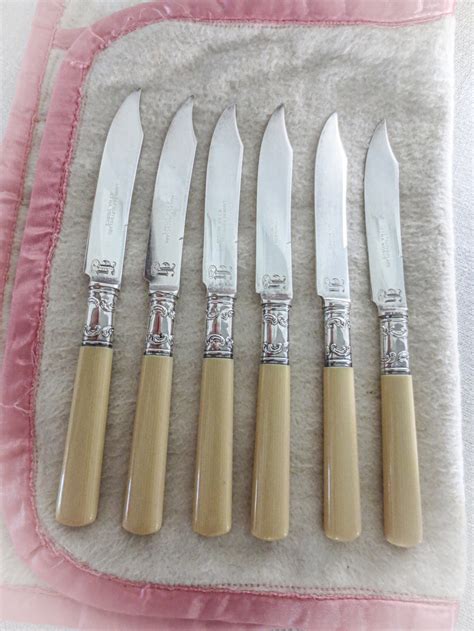 Antique Sterling Silver Butter Knife Set Set Of 6 Knives Etsy