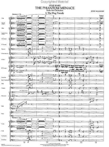 Star Wars The Phantom Menace Suite For Orchestra Deluxe Score
