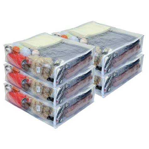 5 Pack Jumbo Heavy Duty Vinyl Zippered Storage Bags Clear For