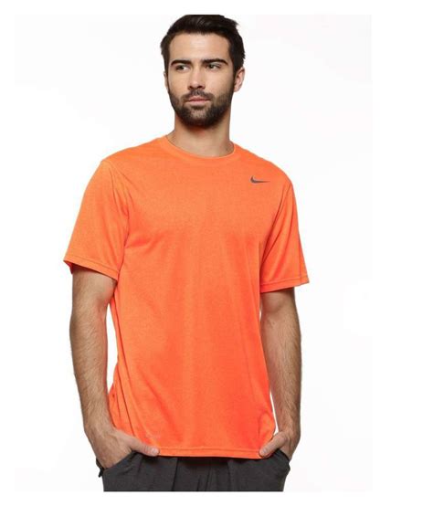 Nike Orange Polyester Lycra T-Shirt - Buy Nike Orange Polyester Lycra T 