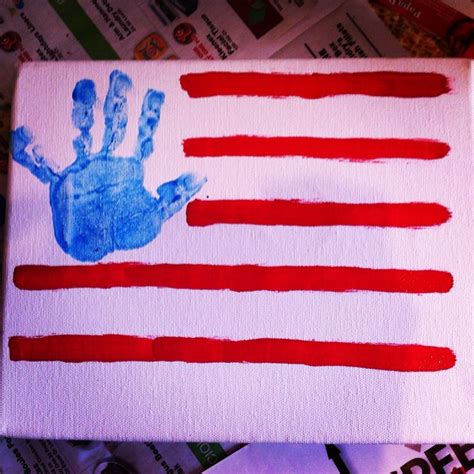 Fourth Of July American Flag Handprint Craft Handprint Craft Crafts