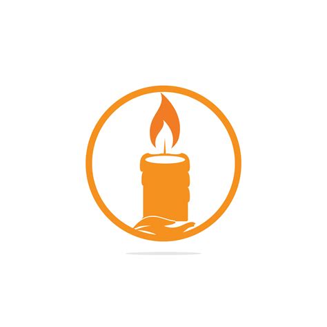 Candle Logo Design Illustration Abstract Candle Fire Logo Vector