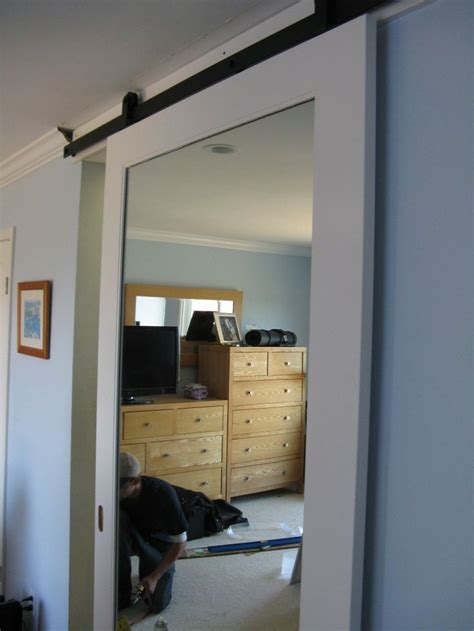 Door tracks and rollers are the heavest ones that lowe's sells. Sliding Barn Door Mirror | mirrored barn door for master ...