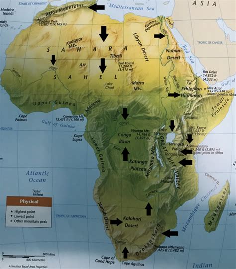 Mountain Ranges In Africa Map Map