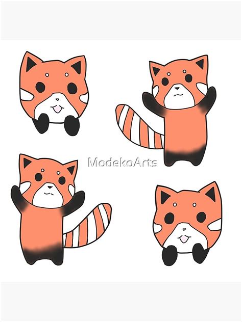 Red Pandas Poster By Modekoarts Redbubble