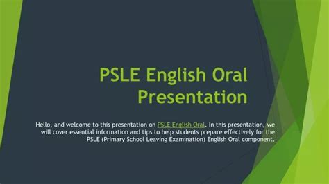 Ppt Psle English Oral Powerpoint Presentation Free Download Id