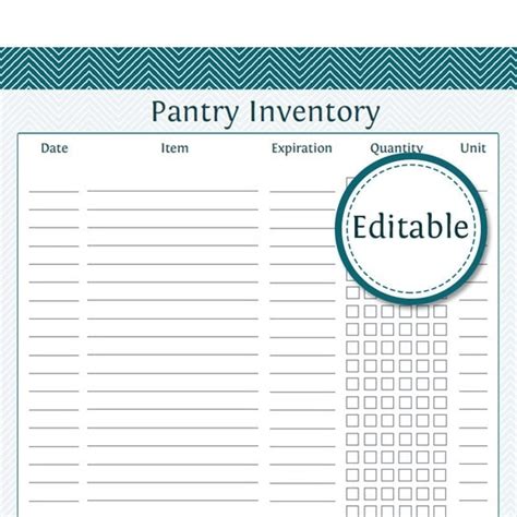 Pantry Inventory List Excel Templates