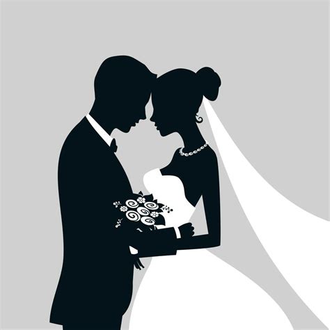 Pin By Newmemfbp On ثيم Wedding Silhouette Bride And Groom