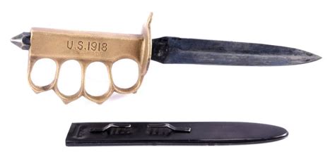 Wwi Us 1918 Brass Knuckle Trench Knife Replica