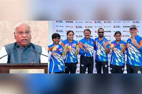 Kharge Congratulates Indian Women Archery Team For Winning World