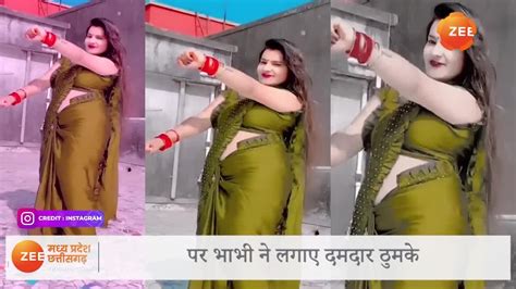viral video bhabhi dance green saree bhojpuri song hamar piyava chalave diesel gadiya snmp हरी