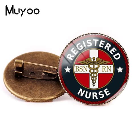 2018 New Style Nurses Symbol Brooch Proud To Be A Nurse Brooches Glass Round Pins Hand Craft