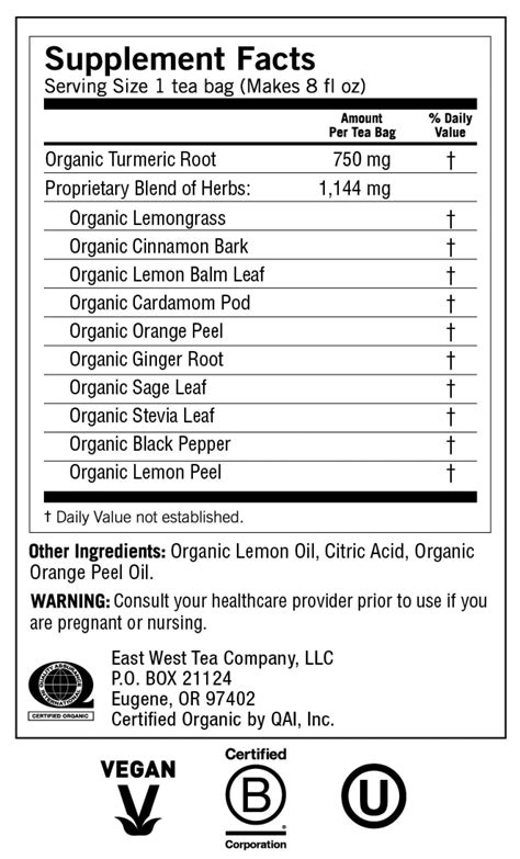 Yogi Teas Sweet Ginger Citrus Turmeric Vitality Tea 16 Bags Box Vitaminlife
