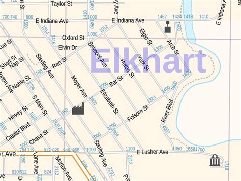Elkhart Map Indiana
