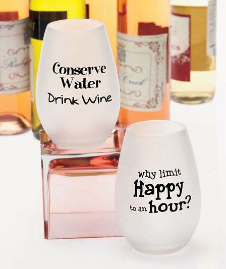 Sets Of 2 Frosted Fun Stemless Wine Glasses Fun Stemless Wine Glasses Diy Wine Glass Wine