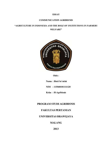 Contoh Cover Essay Galeri Sampul - Riset