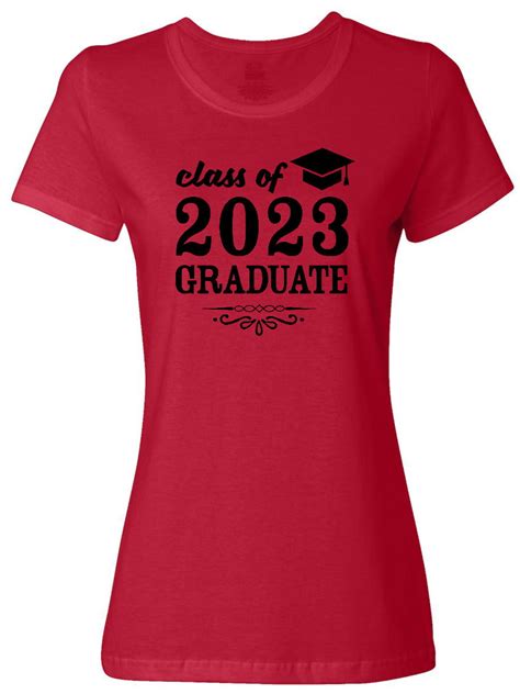 Inktastic Class Of 2023 Graduate With Graduation Cap Womens T Shirt