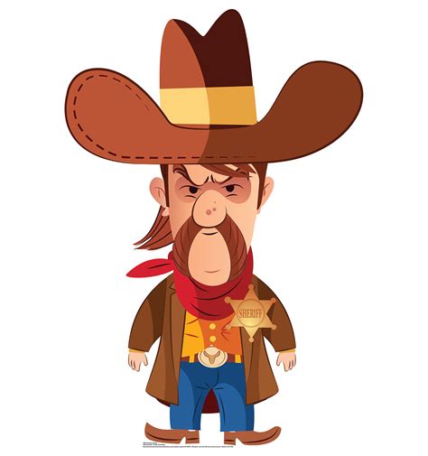 Cartoon Cowboy Sheriff Wild West Western Party Standup
