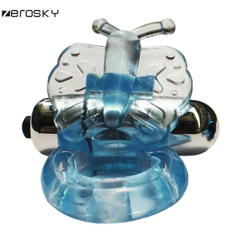Zerosky Cock Ring Chastity Butterfly Vibrating Cock Rings Silicone Penis Extender Penis Ring Sex