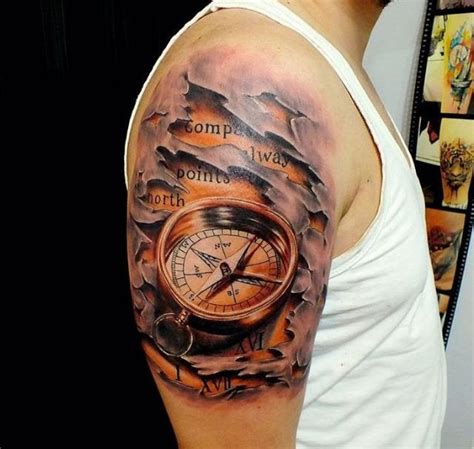 Https://tommynaija.com/tattoo/meaningful 3d Compass Tattoo Designs