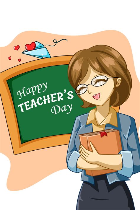 Design Character Of Happy Teachers Day Cartoon Illustration 3227052