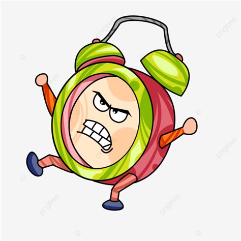 anthropomorphic angry alarm clock expression pack personification anger expression png