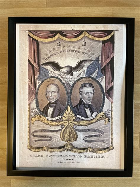 Framed Presidential Campaign Poster Henry Clay Whig 1844 Ebay