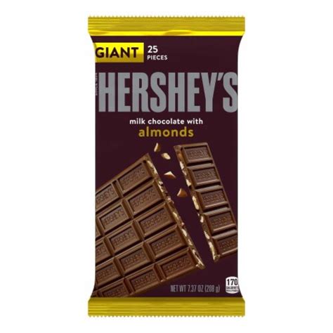 Hersheys Milk Chocolate With Almonds Giant Candy Bar Pack Of 8 8