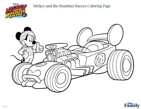 Mickey, donald, goofy, minnie and katrien have their own garage. Mickey and the Roadster Racers Coloring Page | Disney ...
