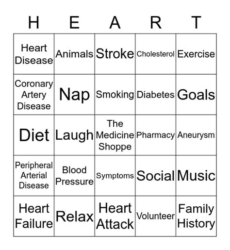 Heart Healthy Bingo Card