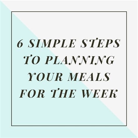 6 Simple Steps To Planning Your Meals For The Week Nicole Tinkham