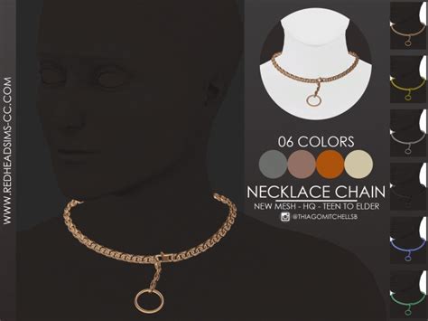 Chain Necklaces And Wristlet By Thiago Mitchell At Redheadsims Sims 4