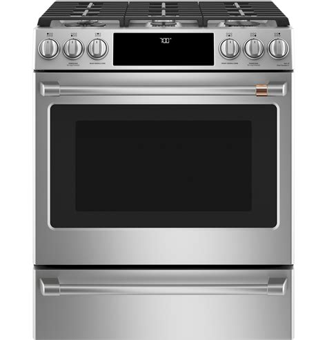 Ge Cafe Cgs700p2ms1 30 Slide In Gas Oven With Convection Range