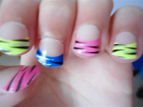 Indulge yourself in this uniquely vibrant. stick on nails; turned out pretty good! :) | Stick on ...