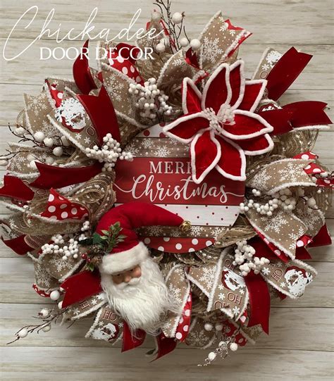 Christmas Flower Decorations Christmas Mesh Wreaths Diy Christmas