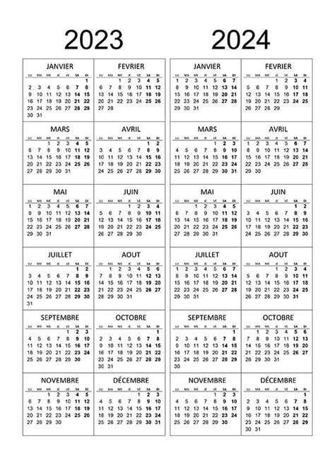 Calendrier 2023 2024 Imprimer Gratuit En Pdf Et Excel Images A