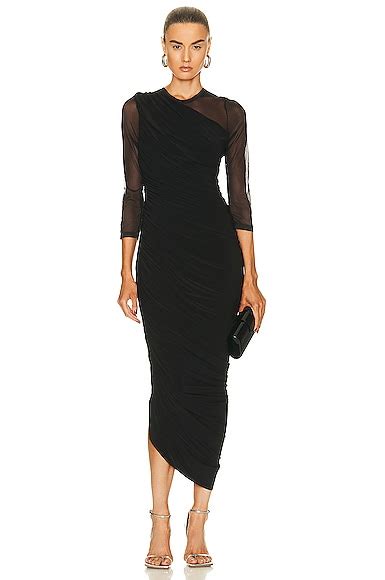 Norma Kamali Long Sleeve Diana Gown In Black Modesens