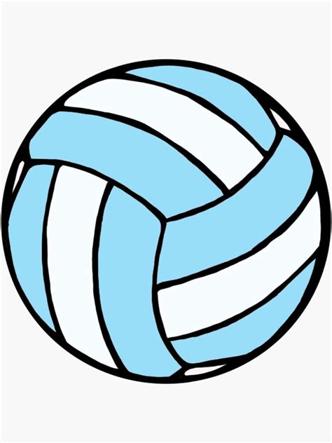 Blue And White Volleyball Sticker By Andilynnf Redbubble