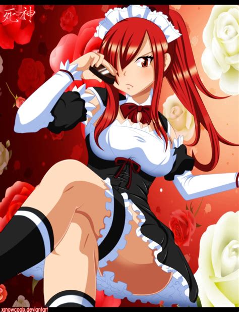 erza scarlet sexy hot maid sexy hot anime and characters fan art