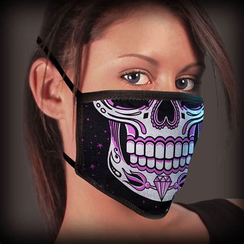 Sugar Skull Multilayered Face Mask Horror Calavera Skull Super Soft