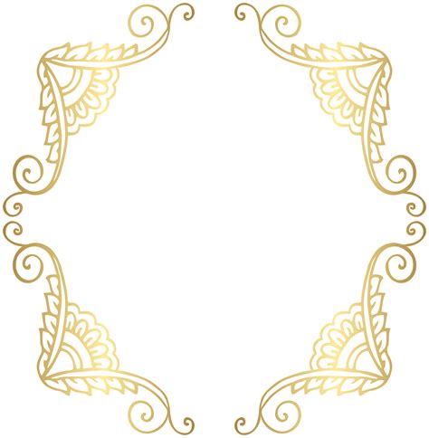 Elegant Gold Border Transparent
