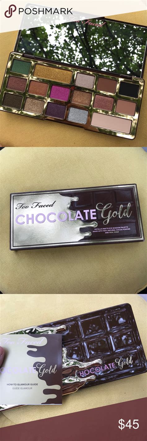 Nwt Too Faced Chocolate Gold Eye Shadow Palette Gold Eyeshadow Gold