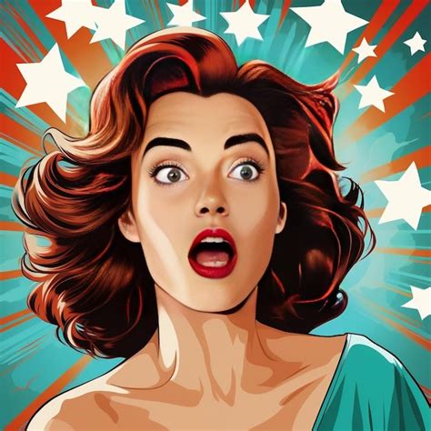 Premium Ai Image Pop Art Style Retro Woman Wall Art Illustration With Isolated Background