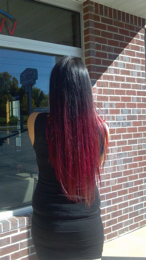13 red ombre hair ideas. Black to Red and Pink Ombre Hair for Fall. Long hair. Don ...